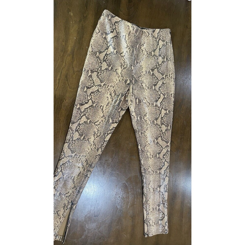 Zara Snake High Rise Leggings Size Medium Brown
